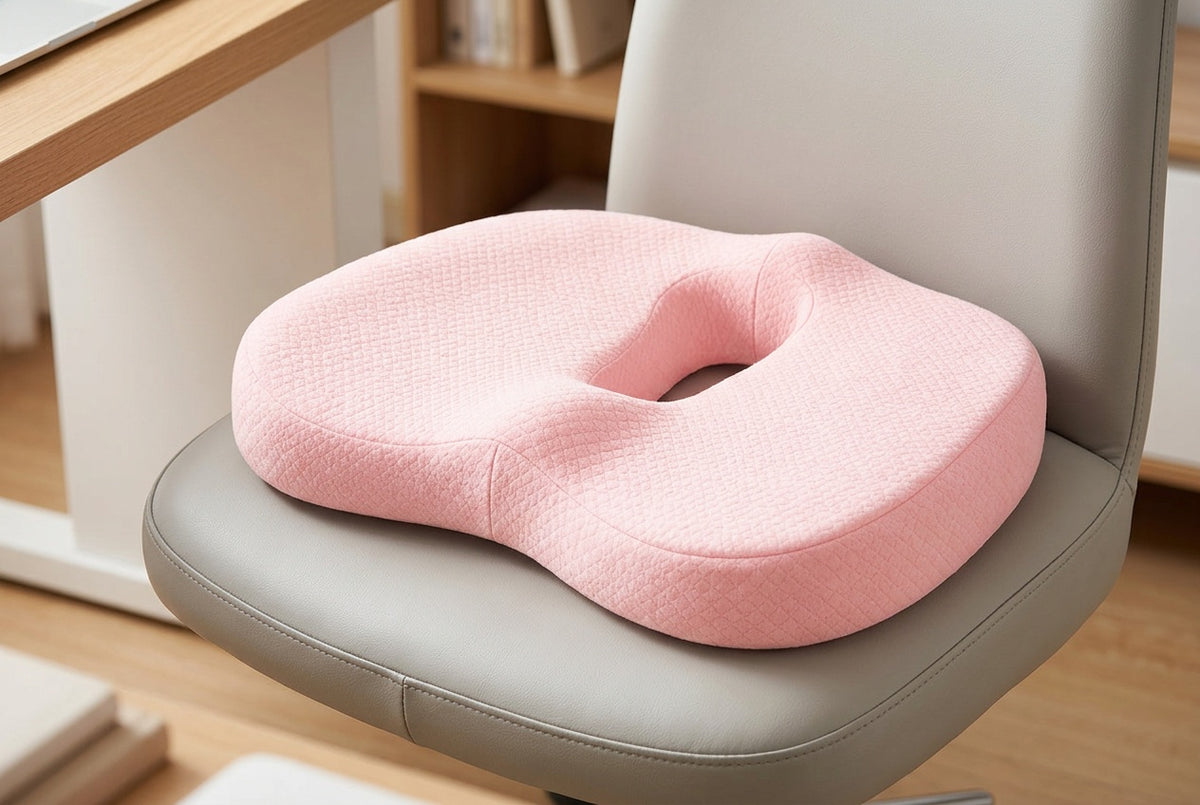 Coussin Coccyx Pro posé sur une chaise de bureau