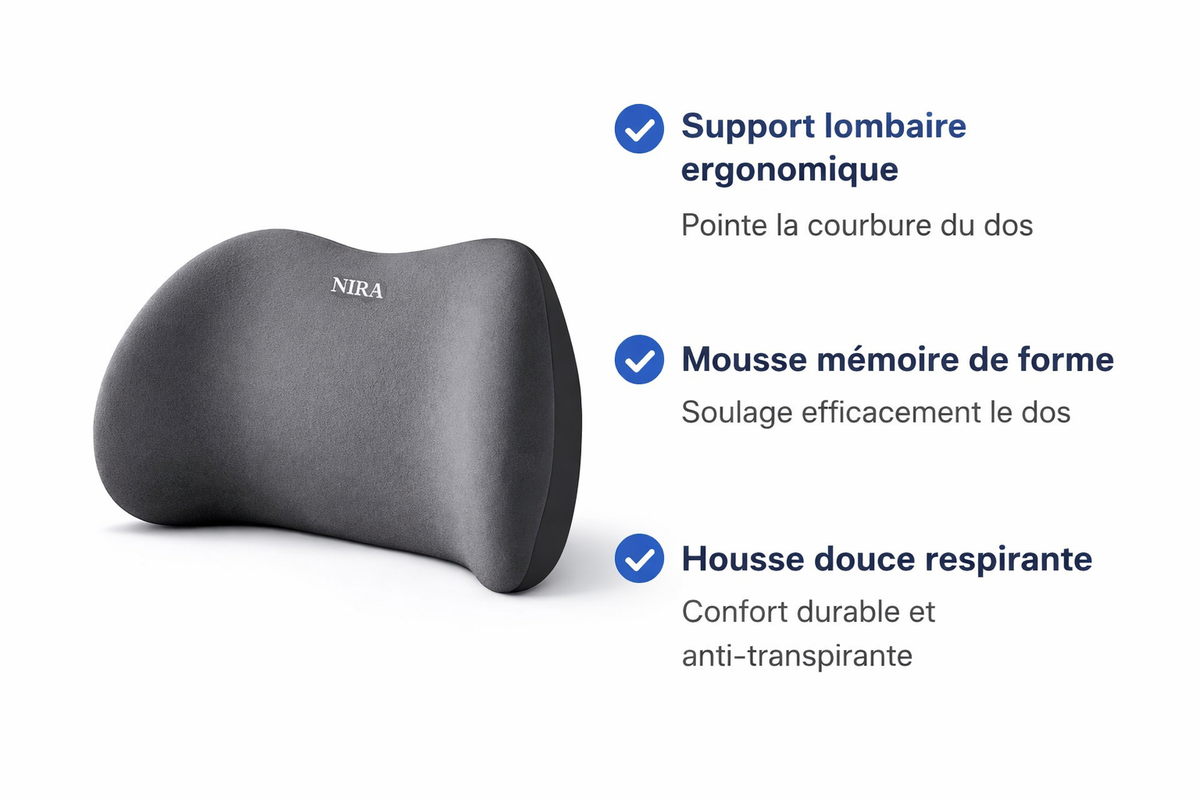 Coussin lombaire fin pour siège de voiture – vue 3