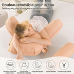 Coussin dossier lecture avec accoudoirs – Rose poudré – vue 2