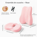 Coussin coccyx assise + dossier – Rose – vue 2